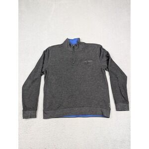 Ted Baker London Sweater Womens Sz 5 XL 12 Gray Textured Quarter Zip Neck Norham